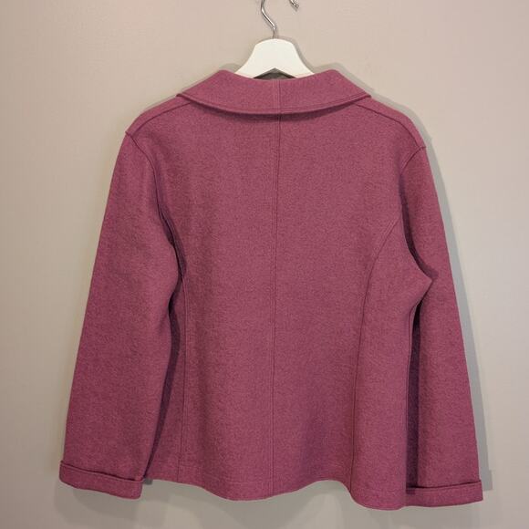 Eileen Fisher Boiled Wool Jacket Blazer Pink Romantic Scandigirl Layer - Size M - Picture 2 of 7
